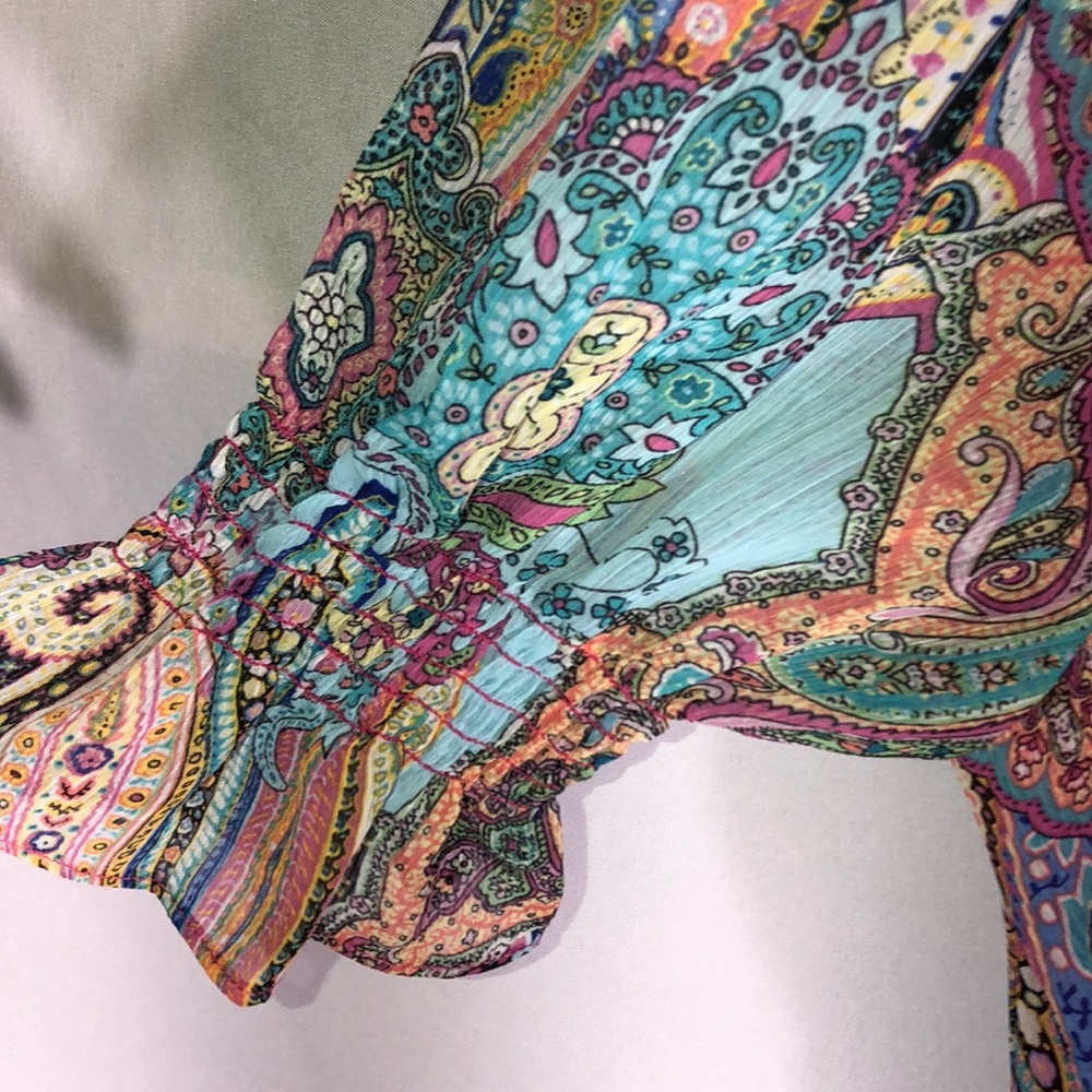 NWOT Tommy Hilfiger Colorful Sheer Paisley Spring Dress Sz 8 - Picture 5 of 11